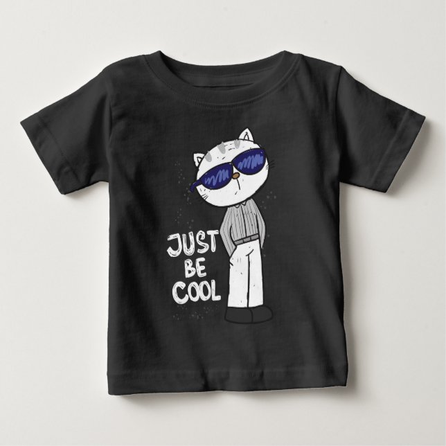T-shirt Pour Bébé Chat cool bébé  (Devant)