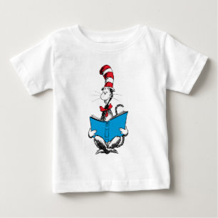 T-shirt Pour Bébé Chat dans le chapeau en lecture