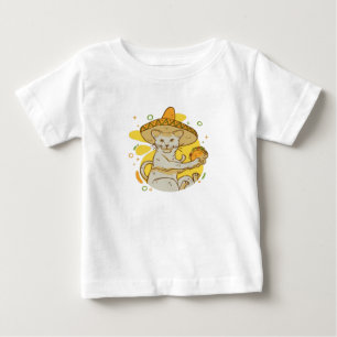 T-shirt Pour Bébé Chat de Cinco De Mayo