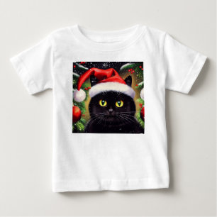 T-shirt Pour Bébé Chat de Noël 6