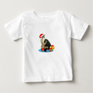 T-shirt Pour Bébé Chat de Noël Merlin