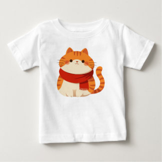 T-shirt Pour Bébé Chat d'hiver mignon