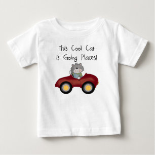 T-shirt Pour Bébé Chat Going Places Chemises rouges Voiture et cadea