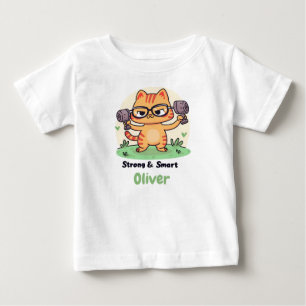 T-shirt Pour Bébé Chat intelligent solide