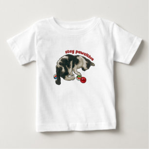 T-shirt Pour Bébé Chat Jouant avec des BILLES, Restez Pawsitifs, Jeu