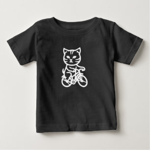 T-shirt Pour Bébé Chat mignon faisant du vélo
