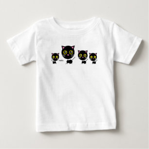 T-shirt Pour Bébé Chat noir géométrique