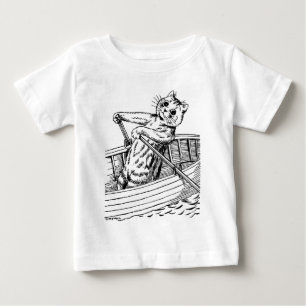 T-shirt Pour Bébé Chat pagaie le bateau, Louis Wain
