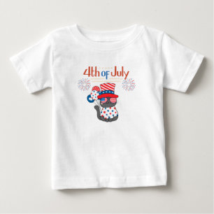 T-shirt Pour Bébé Chat patriotique Juillet 4 jour férié