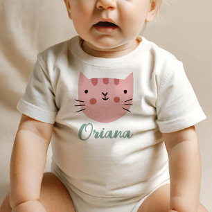 T-shirt Pour Bébé Chat rose Cute Kitty