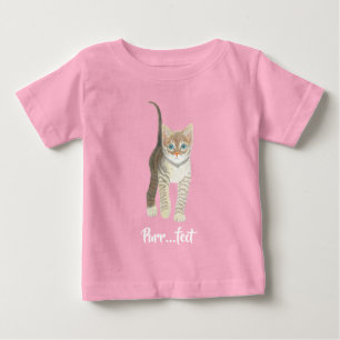 T-shirt Pour Bébé Chaton tigré rose