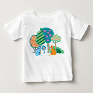 T-shirt Pour Bébé Chats dans le jardin