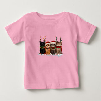 T-shirt Pour Bébé Chats de Noël mignons Illustration – Petits chats