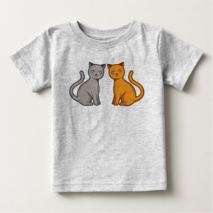 T-shirt Pour Bébé Chats gris et orange