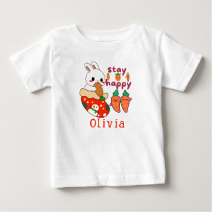 T-shirt Pour Bébé Chaussette de Noël personnalisée de lapin mignon