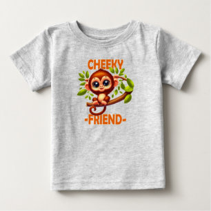 T-shirt Pour Bébé Cheeky Friend pun Cute Baby Monkey sur dessin anim
