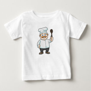 T-shirt Pour Bébé Chef avec casquette et cuillère à soupe du chef