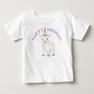 T-shirt Pour Bébé Chemise bébé animal de fête - Drôle chèvre Anniver