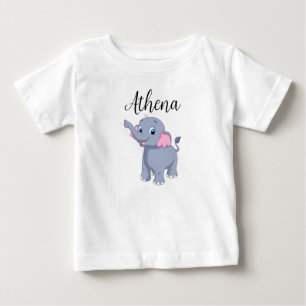 T-shirt Pour Bébé Chemise bébé avec nom personnalisable et éléphant