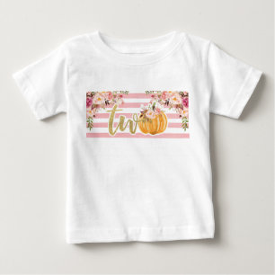 T-shirt Pour Bébé Chemise Citrouille 2e anniversaire - Flore aux ray