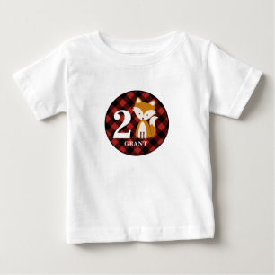 T-shirt Pour Bébé Chemise d'anniversaire de Fox de plaid de Buffalo