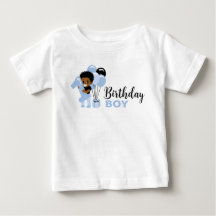 Chemise de 1er anniversaire pour garçon afro-améri