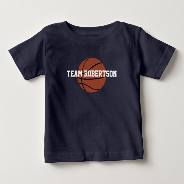 T-shirt Pour Bébé Chemise de basket-ball d'équipe de famille (Devant)