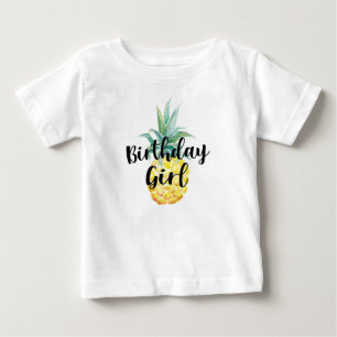 T-shirt Pour Bébé Chemise de fille d'anniversaire d'ananas