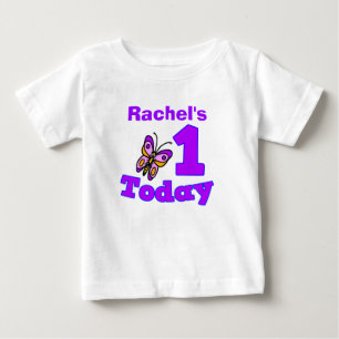 T-shirt Pour Bébé Chemise fille premier anniversaire papillon