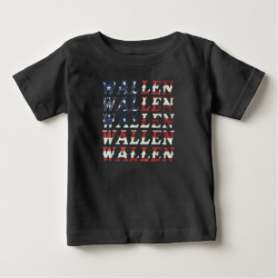 T-shirt Pour Bébé Chemise Mignonne Wallen Drapeau Américain Rouge Bl