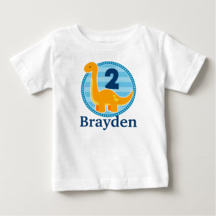 T-shirt Pour Bébé Chemise orange d'anniversaire de dinosaure pour