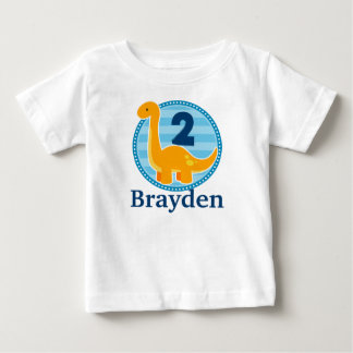T-shirt Pour Bébé Chemise orange d'anniversaire de dinosaure pour
