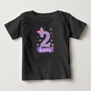 T-shirt Pour Bébé Chemise papillon pour le 2e anniversaire de votre