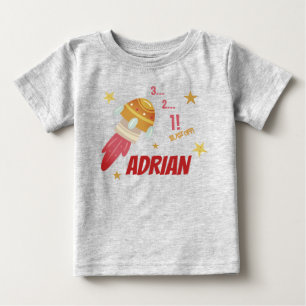 T-shirt Pour Bébé Chemise personnalisable Space Birthday