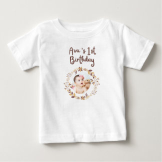 T-shirt Pour Bébé Chemise personnalisée pour le 1er anniversaire | N