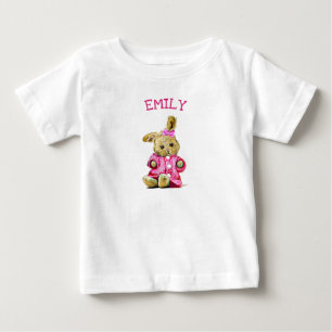 T-shirt Pour Bébé Chemise personnalisée pour tout-petit lapin rose