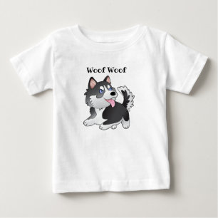 T-shirt Pour Bébé Chemise Sibérienne Husky Woof Woof Baby