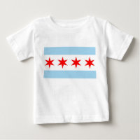 Chemise T bébé avec Drapeau de Chicago, Ilinois