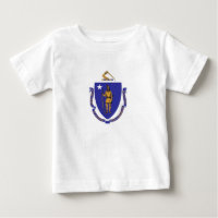 Chemise T bébé avec drapeau du Massachusetts