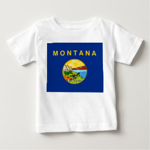 T-shirt Pour Bébé Chemise T bébé avec Drapeau du Montana, U.S.A.