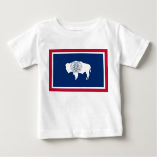 T-shirt Pour Bébé Chemise T bébé avec Drapeau du Wyoming, États-Unis