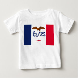 T-shirt Pour Bébé Chemise T bébé avec le drapeau de l'Iowa