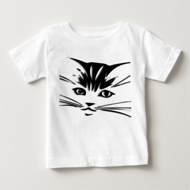 T-shirt Pour Bébé Chemise T Chat Face Bébé (Devant)