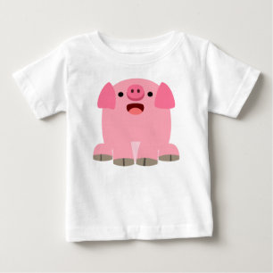 T-shirt Pour Bébé Chemise T-shirt bébé cochon en caricature mignonne