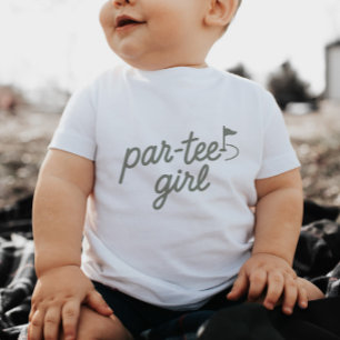 T-shirt Pour Bébé Chemise verte sauge 'Par-tee Girl Golf' pour 1er a