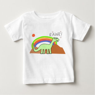 T-shirt Pour Bébé Chemises infantiles de Rawr d'arc-en-ciel