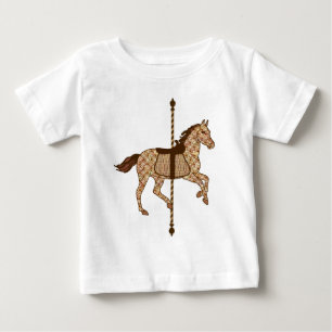 T-shirt Pour Bébé Cheval de carrousel - Chocolat Brown et Tan
