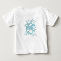 Cheval de Dala suédois Vert Turquoise