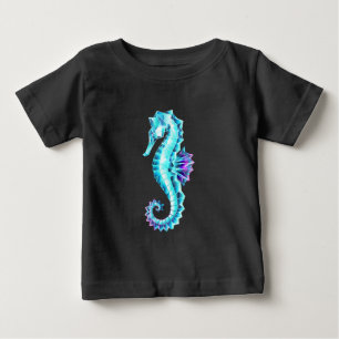 T-shirt Pour Bébé Cheval de mer de glace cristal sur Arrière - plan 