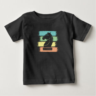 T-shirt Pour Bébé Cheval d'échecs Rétro